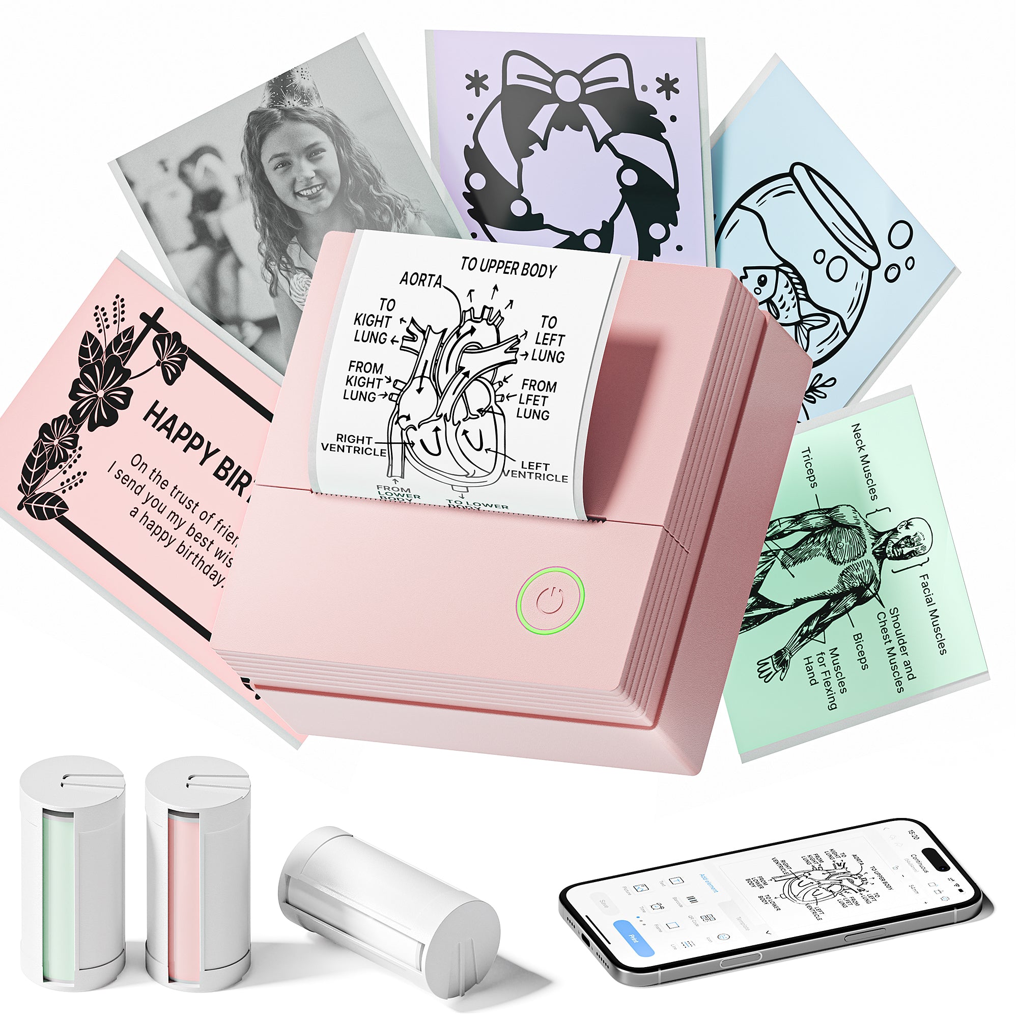 TYPONOS PM290 Mini Sticker Printer Portable Bluetooth Sticker Maker Ma