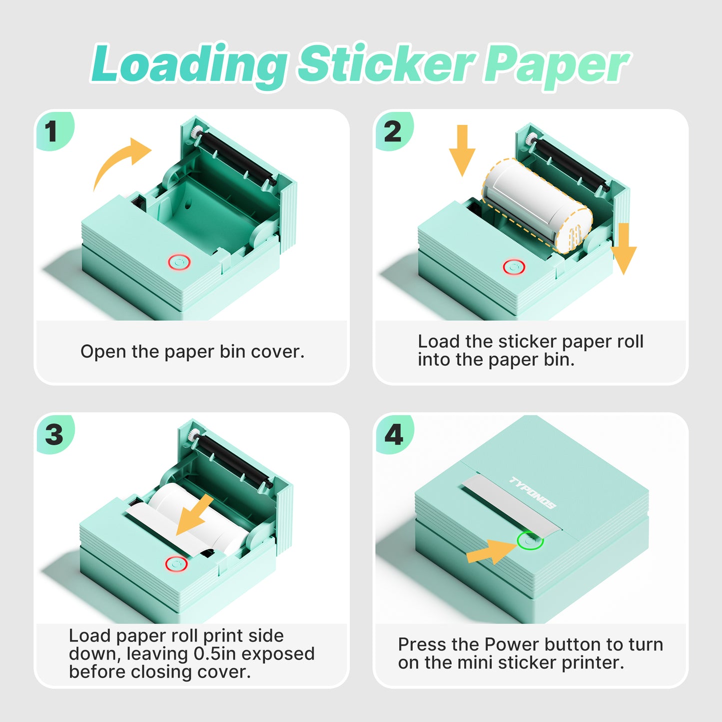 Genuine Self-Adhesive Thermal Printer Stickers, 54mmx3.2m Sticker Paper, Compatible with PM290 Mini Sticker Printer, 3 Rolls, White/Pink/Green