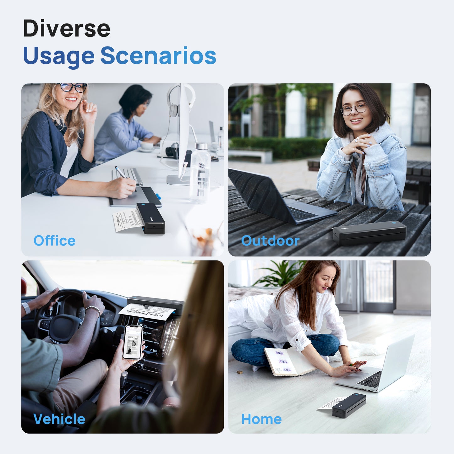 Portable Printers, D820 Wireless Bluetooth, Thermal Printers for Home Use Suitable for Phone & PC (Black,1pack)