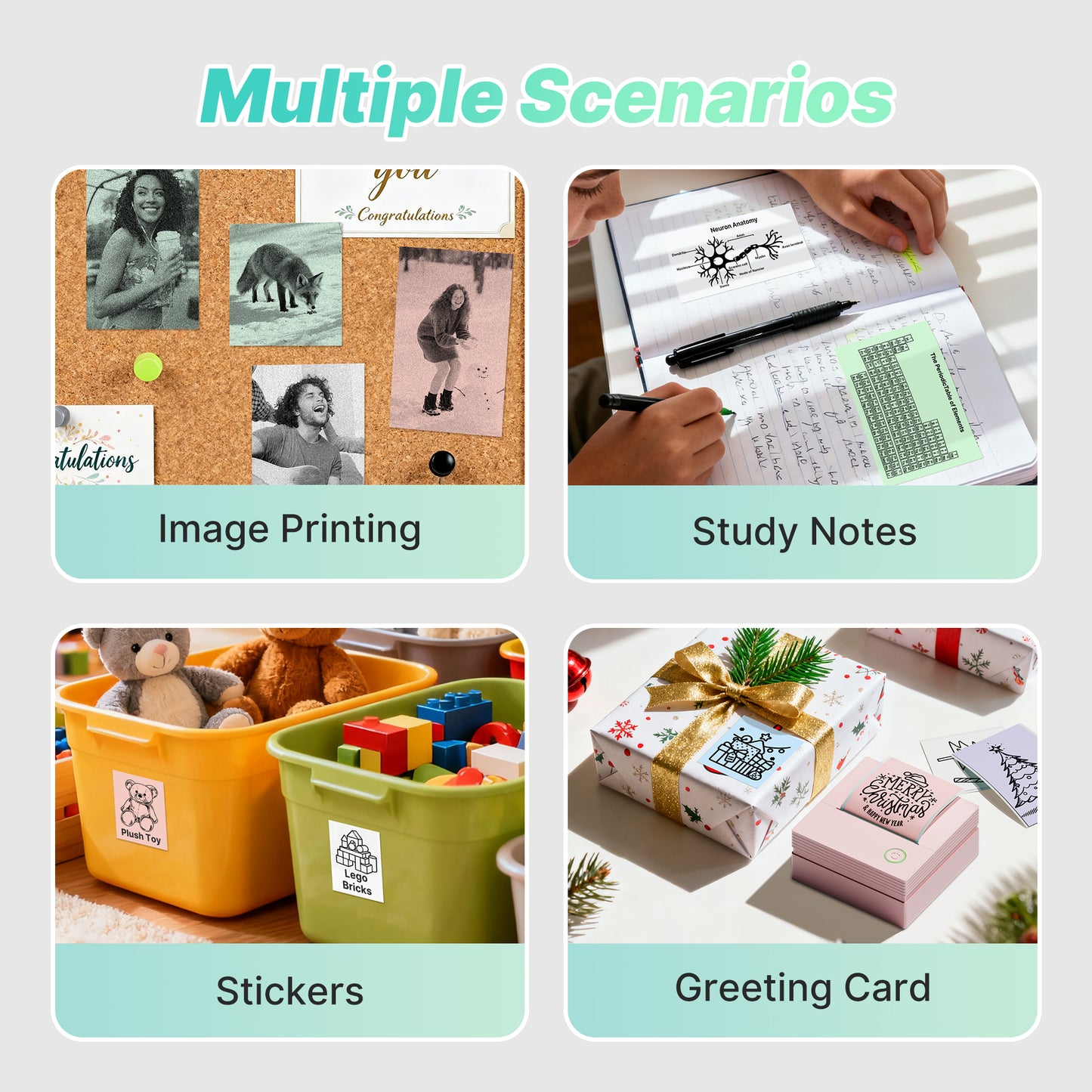 TYPONOS PM290 Mini Sticker Printer Portable Bluetooth Sticker Maker Machine with 3 Rolls Paper, Pink