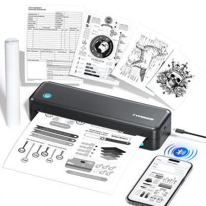 Portable Printers, D820 Wireless Bluetooth, Thermal Printers for Home Use Suitable for Phone & PC (Black,1pack)