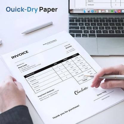 D820 Thermal Printer Paper 8.5 x 11 Inch, Continuous Folding Thermal Paper, Compatible with D820 Portable Printer, 100 Sheets