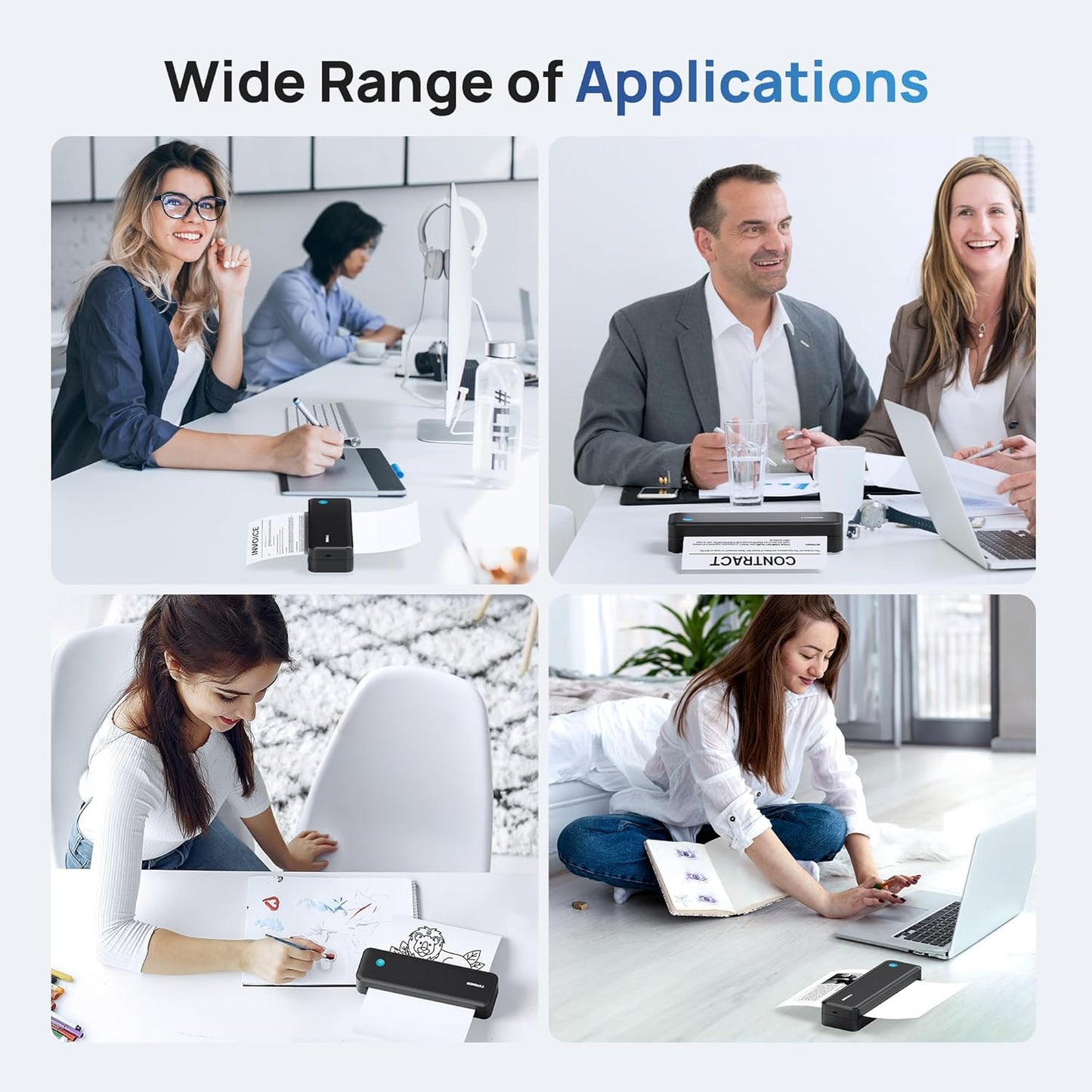 D820 Thermal Printer Paper 8.5 x 11 Inch US Letter Size, Advanced Thermal printing Paper Compatible with D820 Portable Printer, 100 Sheets