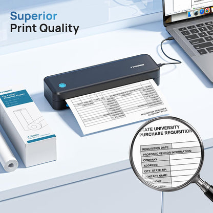 D820 Thermal Printer Paper 8.5 x 11 Inch, Continuous Thermal Paper Roll Compatible with D820 Portable Printer, 4 Rolls