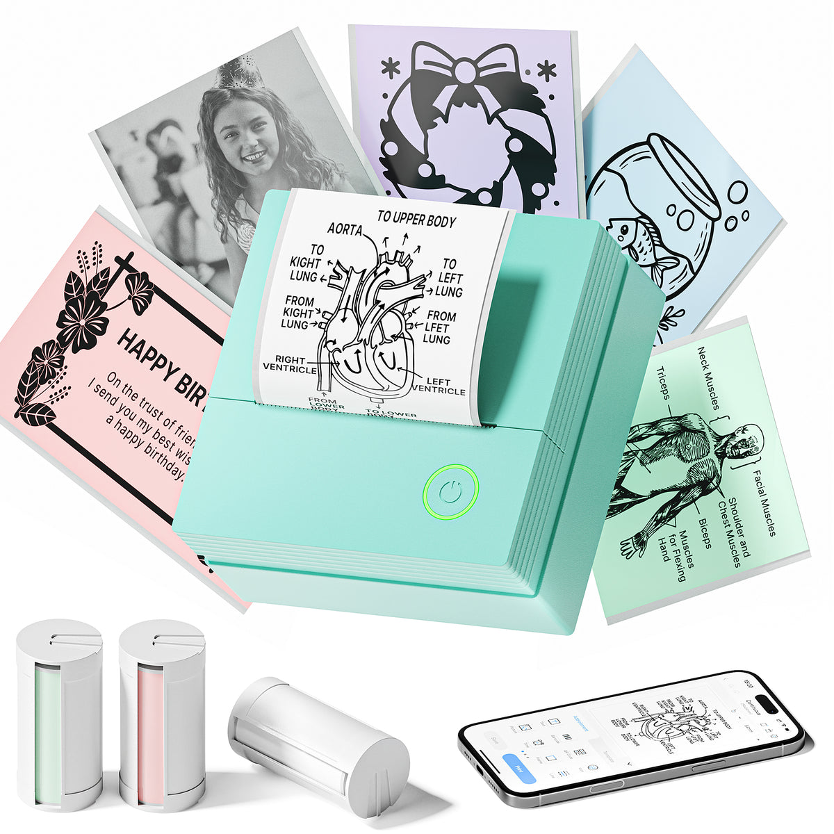 Sticker Maker Machine Mini TYPONOS PM290 Mini Sticker Printer Portable Bluetooth Sticker Maker Ma